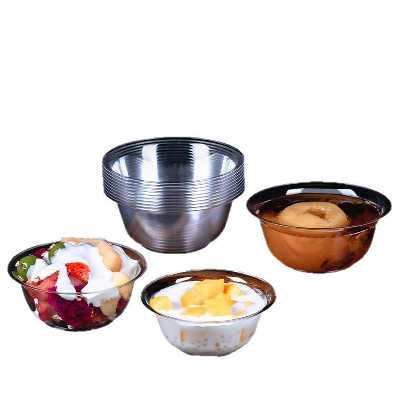 厚みのある使い捨て航空クリスタルボウル家庭用硬質透明ボウル鍋食器食品グレードのスープボウルデザートボウル|undefined