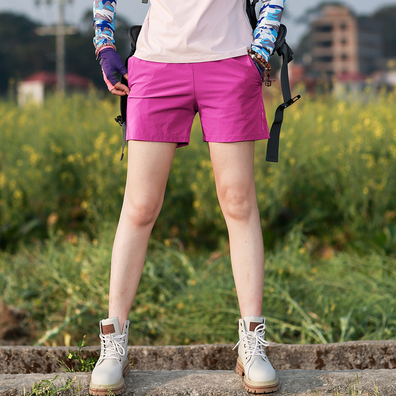 Outdoor Sports Ice Silk Quick-drying Pants Women's Shorts Stretch Quick-drying Pants Three-part Pants Women's Light and Thin Breathable Hiking in Summer