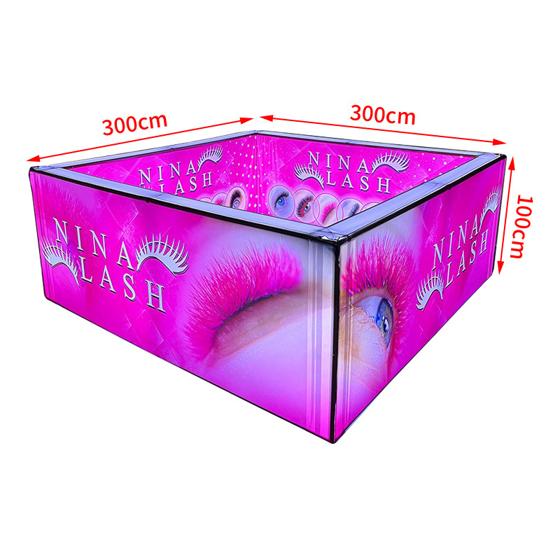 Caja de luz de pantalla rápida transfronteriza luminosa plegable pared de fondo LED portátil transfronteriza de forma especial se puede personalizar pared de fondo