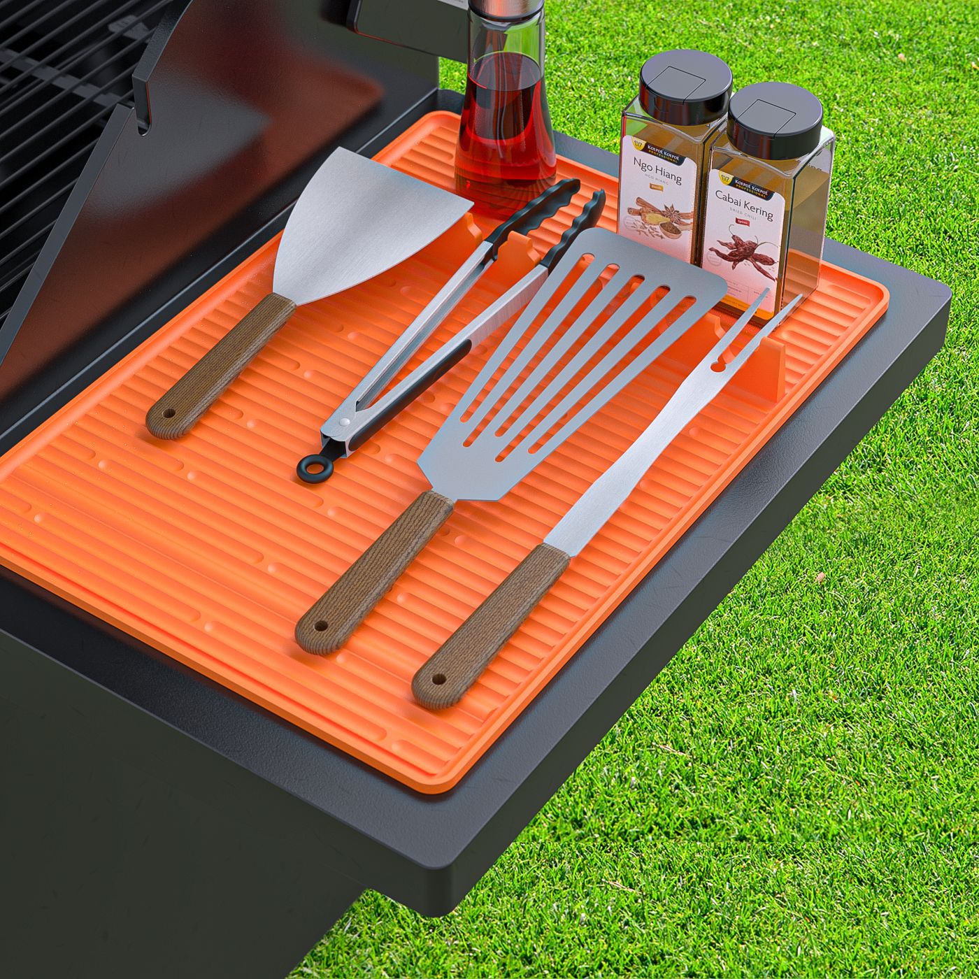 Nueva almohadilla de herramienta de horno de piedra negra transfronteriza almohadilla protectora de silicona almohadilla de limpieza a prueba de polvo bandeja de barbacoa almohadilla protectora de silicona