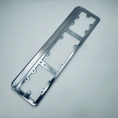 New European Iron Alloy Electroplated License Plate Frame, Glossy Anti-Rust Reinforced Long Strip License Plate Holder for Export, in Stock (License plate holder/license plate holder) - iron-alloy-electroplating