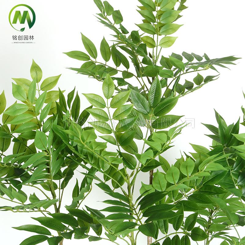 Planta de simulación de Amazon, madera lacada, plantas verdes, plantas de lujo ligeras de alta gama, plantas en maceta, paisajismo interior para el hogar, eucalipto biónico