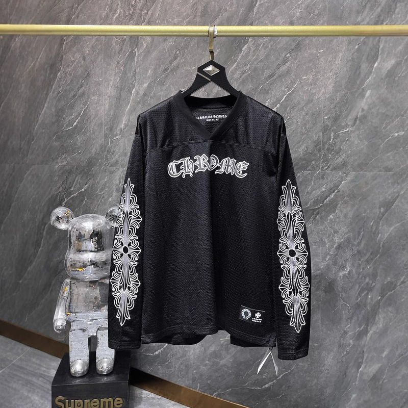 貿易クロスボーダーCHクロウ春夏新作サンスクリットフラワーアームホッケーユニフォーム長袖Tシャツカップルスタイルワンピース|undefined