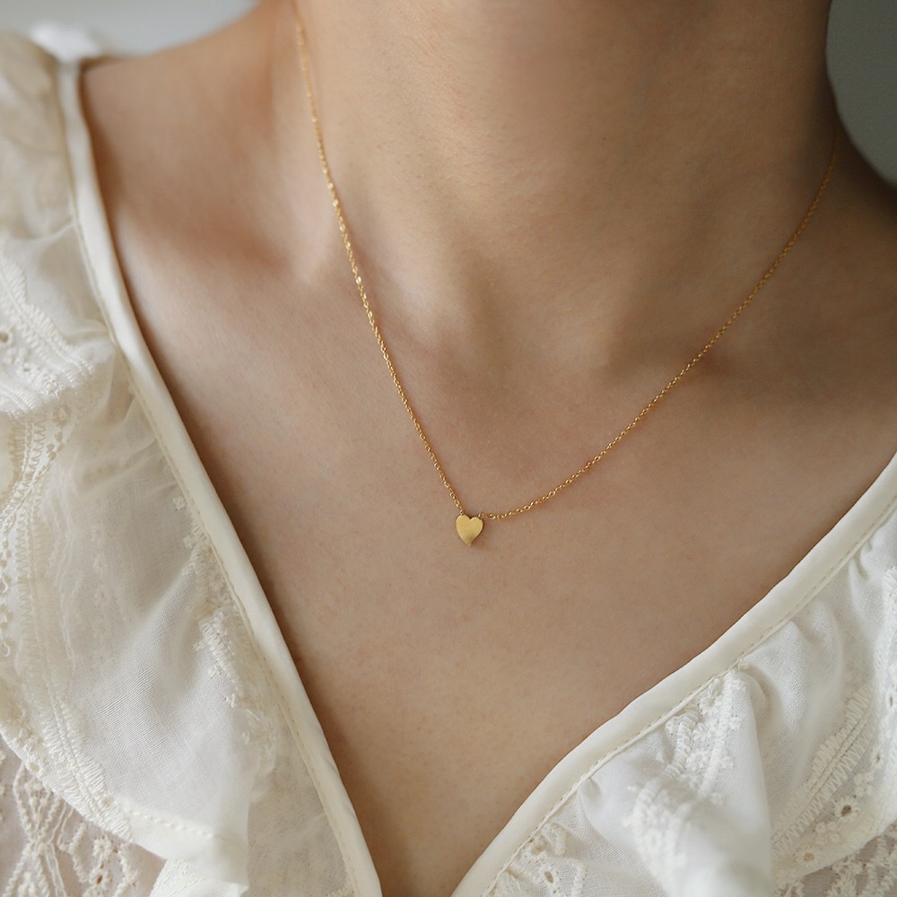 Simple Style Heart Shape Solid Color Titanium Steel Necklace 1 Piece