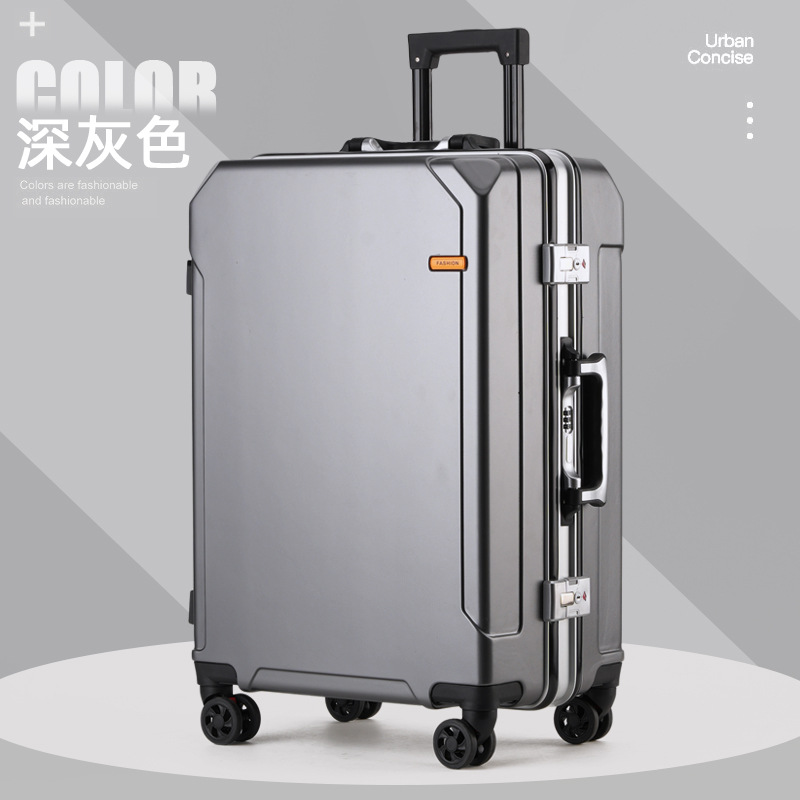 Caja de barra de tracción, maleta de marco de aluminio, maleta de viaje con ruedas universales para hombres y mujeres, nueva caja de cifrado de gran capacidad, maleta de negocios