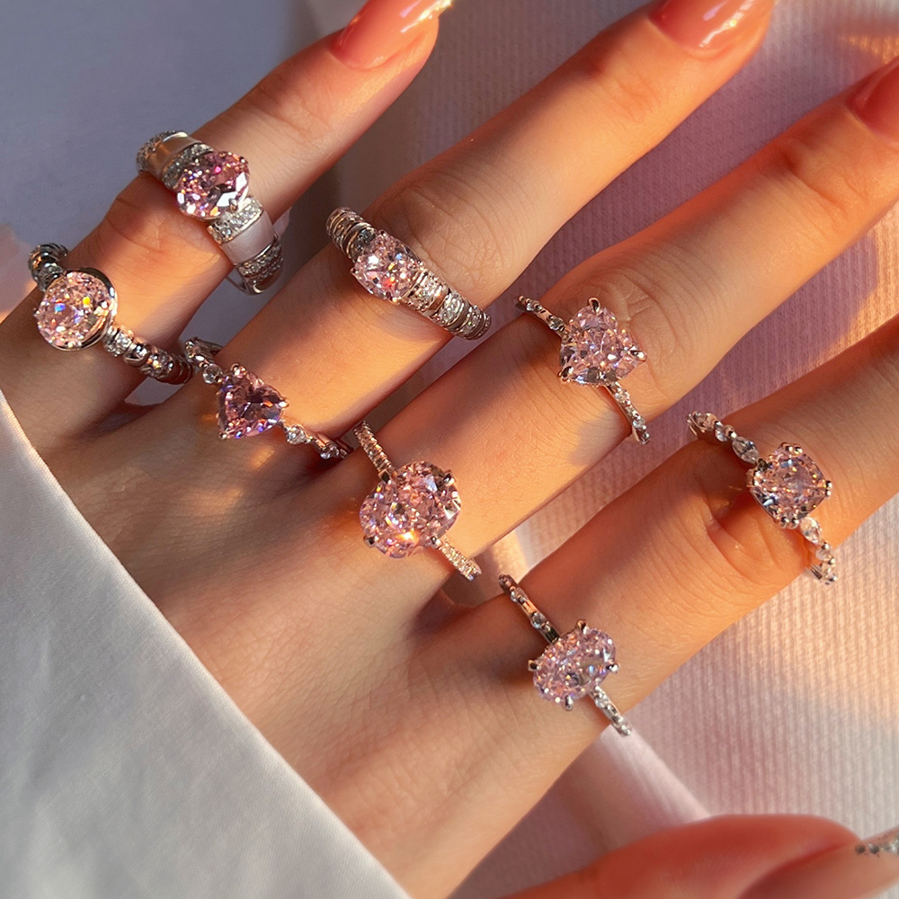 3g Weight Zircon Inlay Material Rings Classification 1 Piece Quantity Daily Occasion 925 Sterling Silver Material Heart Shape Pattern Women's Gender Plating Design Elegant Style 925 Sterling Silver Zircon Heart Shape Rings 925 Sterling Silver Rings 无
