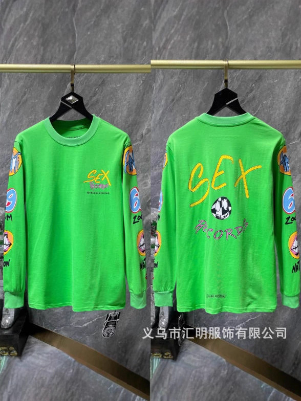 新款跨境CH克罗潮牌MattyBoy红唇十字针长袖圆领卫衣时尚百搭上衣|undefined