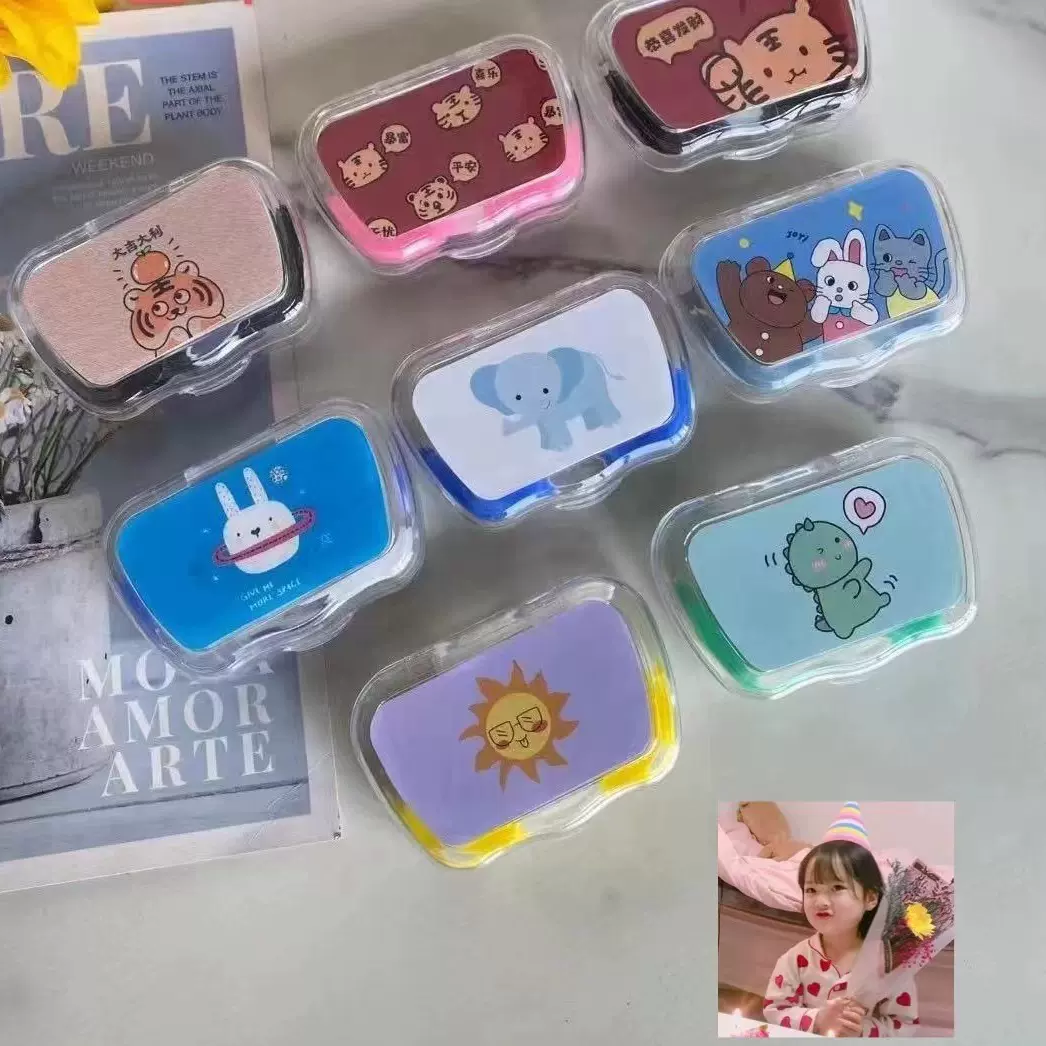 批发多图简易隐形眼镜盒走量基础款美瞳盒透明037隐形眼镜收纳