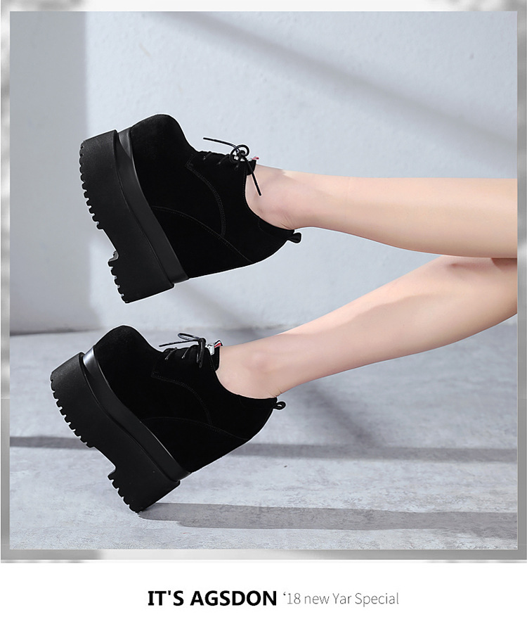 Giày cao gót nữ đế xuồng platform tăng chiều cao 18 cm — Màu đen chi tiết 6