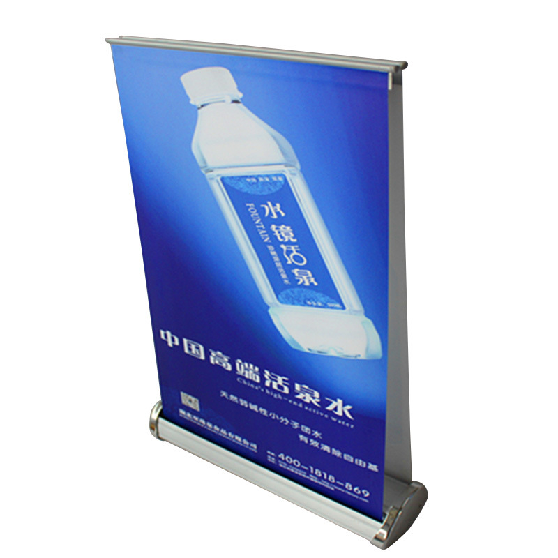 Venta directa de fábrica, banner enrollable de escritorio A3 de aleación de aluminio, regalo promocional publicitario, marco en L de doble cara A4, plegable de una sola cara