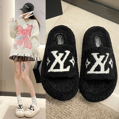 毛毛拖女外穿2023秋冬新款厚底小香風毛毛鞋居家室內防滑時尚棉拖