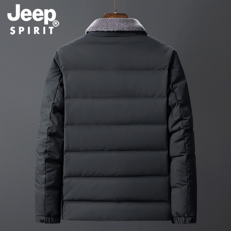 JEEP SPIRIT hombres de invierno abajo chaqueta caliente al aire libre engrosada suelta más tamaño pato blanco abajo de longitud media