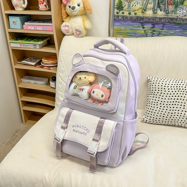 Purple [with 3 dolls in transparent window]