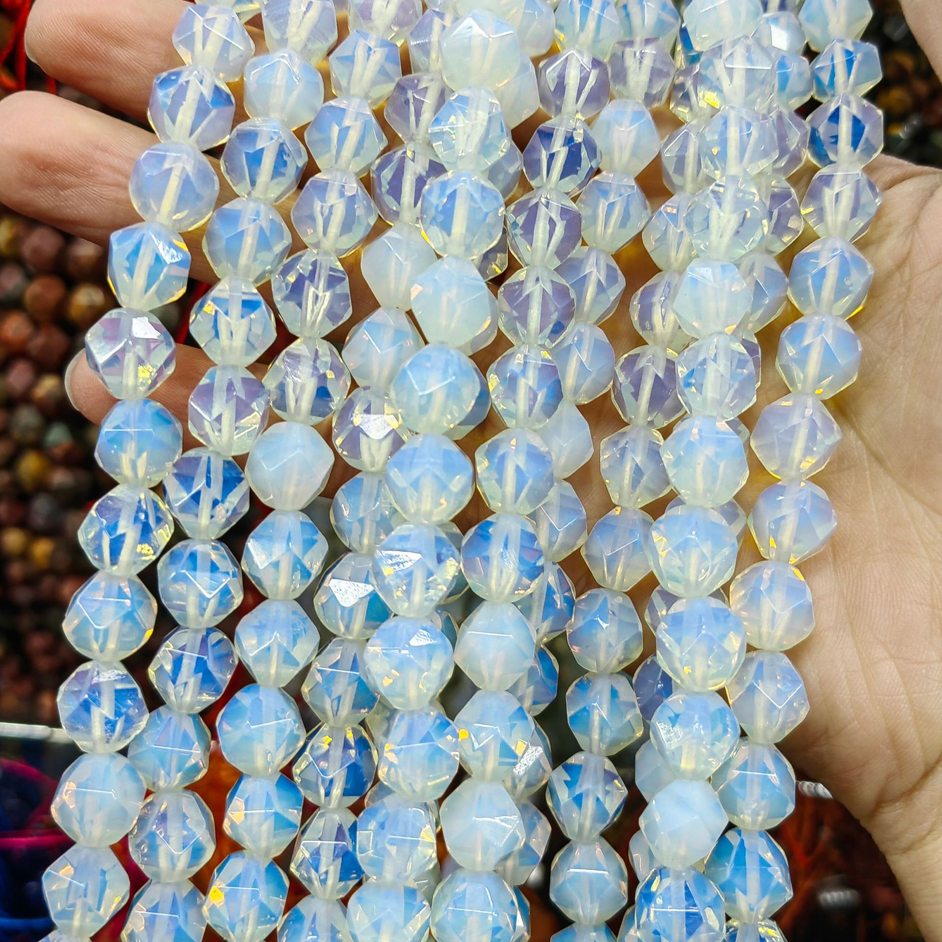 Piedra natural cristal natural 20 cara corte de diamante facetado cuentas a granel semiacabadas joyería DIY accesorios de cuentas