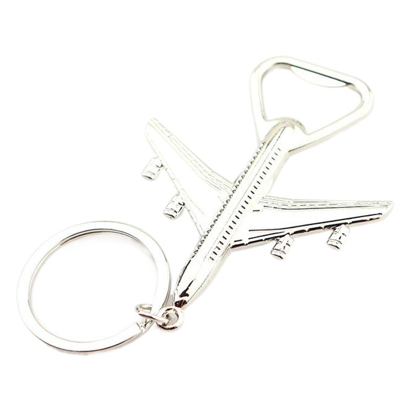 Multifuncional avión abrebotellas llavero creativo llavero abridor de botellas de cerveza etiqueta engomada del refrigerador pequeño regalo personalización