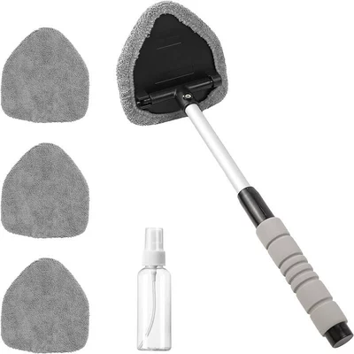 Cleaning Brush, Defogging Window Wiper, Car cleaning tools - type-b-sponge-handle-4-gray-cloth-covers-1-50ml-spray-bottlepe