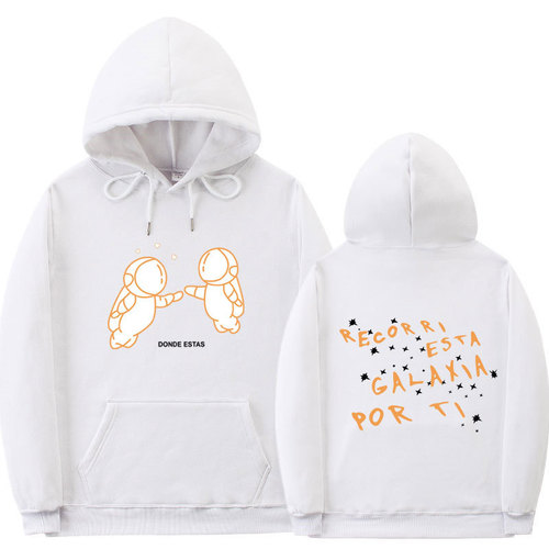 2024 New Fashion Print Double Astronaut Casual Hooded Loose Sweatshirt for Men and Women Casual Sports Sweatshirt