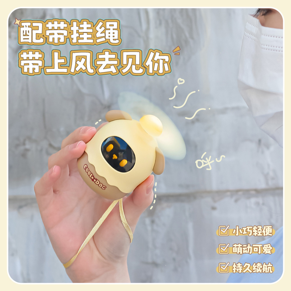 2024創意新款卡通可愛熊貓便攜式小風扇usb充電學生戶外小電扇廠