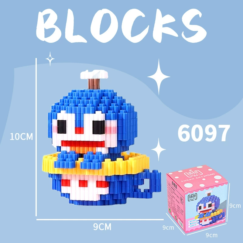 Cartoon Building Block Toy Set, Mini Constructor Doll, 9×9×9 cm, Assorted Character Designs