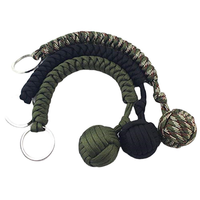 Outdoor Umbrella Rope Braided Self-Defense Ball Monkey Fist Round Key Chain 550 Umbrella Rope Mountain Climbing Survival Self-Defense Steel Ball Outdoor Umbrella Rope Braided Self-Defense Ball Monkey Fist Round Key Chain 550 Umbrella Rope Mountain Climbing Survival Self-Defense Steel Ball