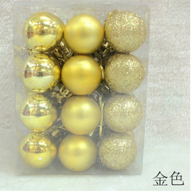 Bola de Navidad Bola brillante 3cm24 BOLA DE Navidad de plástico árbol de Navidad bola decorativa BOLA DE Navidad