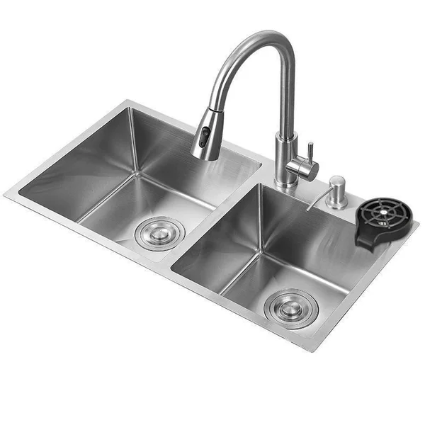 Embedded, thickened stainless steel sink, Japanese-style, multi-functional, nano-coated, large kitchen sink, single-bowl dishwashing sink, undermount sink