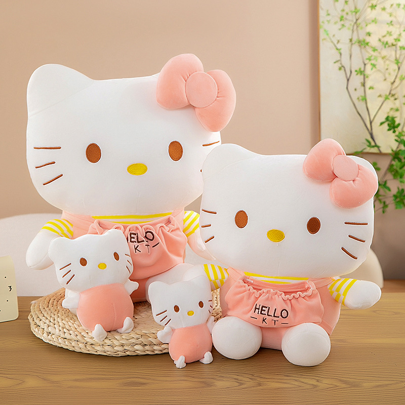Mother and son KT cat plush toy super cute KT cat doll cartoon doll cat sleeping pillow gift factory direct supply