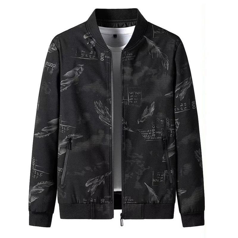2025 New Men's Jacket Spring and Autumn Double-Layer Casual Jacket Trendy Fashion Baseball Jacket Slim Stand Collar Top