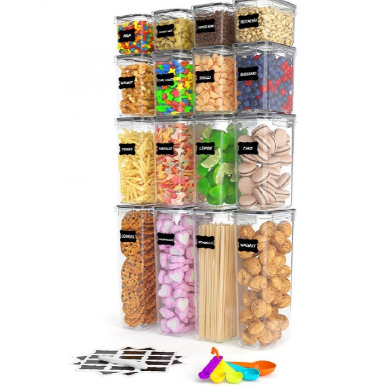 Caja de almacenamiento transfronteriza de plástico transparente gran capacidad de granos, contenedor de frutas y verduras, tanque de almacenamiento de granos