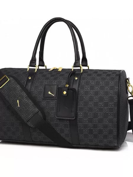 New Style Monogram Checkered Fabric Large-Capacity Fashionable Crossbody Tote Gym Bag Travel Bag