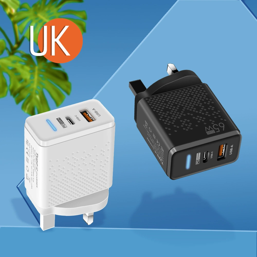 65W GaN Gan мобильный блок питания для ноутбука PD+USB европейский и американский британский стандарт быстрая зарядка головка