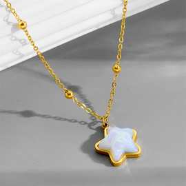 【通体钛钢】星星人鱼姬个性极简风炉内真金项链女ins网红锁骨链