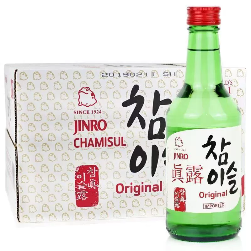 Соджу (Jinro) ассорти фруктовых вкусов, 360 мл × 20 бутылок, импорт из Кореи, вариант 20,1%