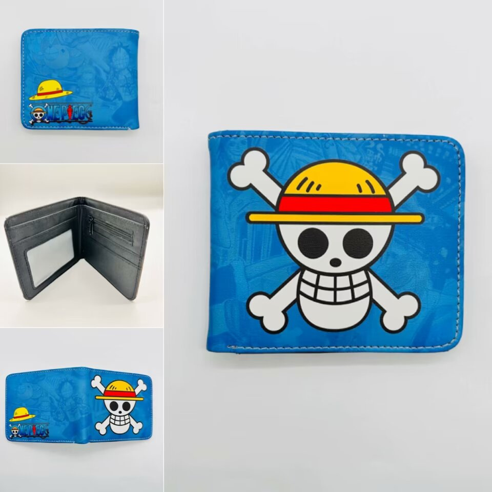 One Piece One Piece Cartera de dibujos animados japoneses Luffy Choba Solon plegable estudiantes PU cartera de cuero corta