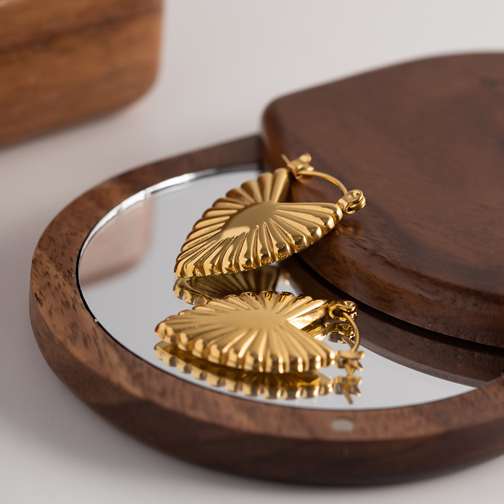 Fashion Heart Shape Stainless Steel Plating Earrings 1 Pair