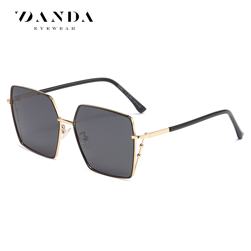 Nueva moda gafas de sol metal cara redonda marco grande gafas de sol LS324 Internet celebridad transmisión en vivo polígono polarizado gafas