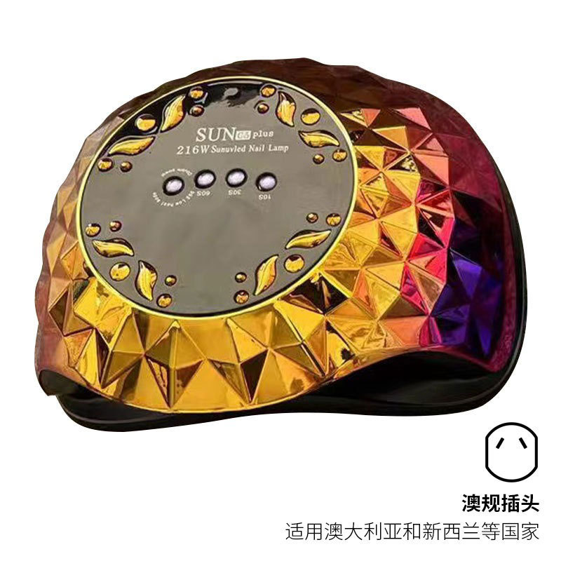 Lámpara de uñas de alta potencia Amazon de 216W, lámpara de fototerapia para uñas, secado rápido, lámpara de curado de gel para uñas de salón, lámpara de curado de esmalte de uñas, transfronteriza