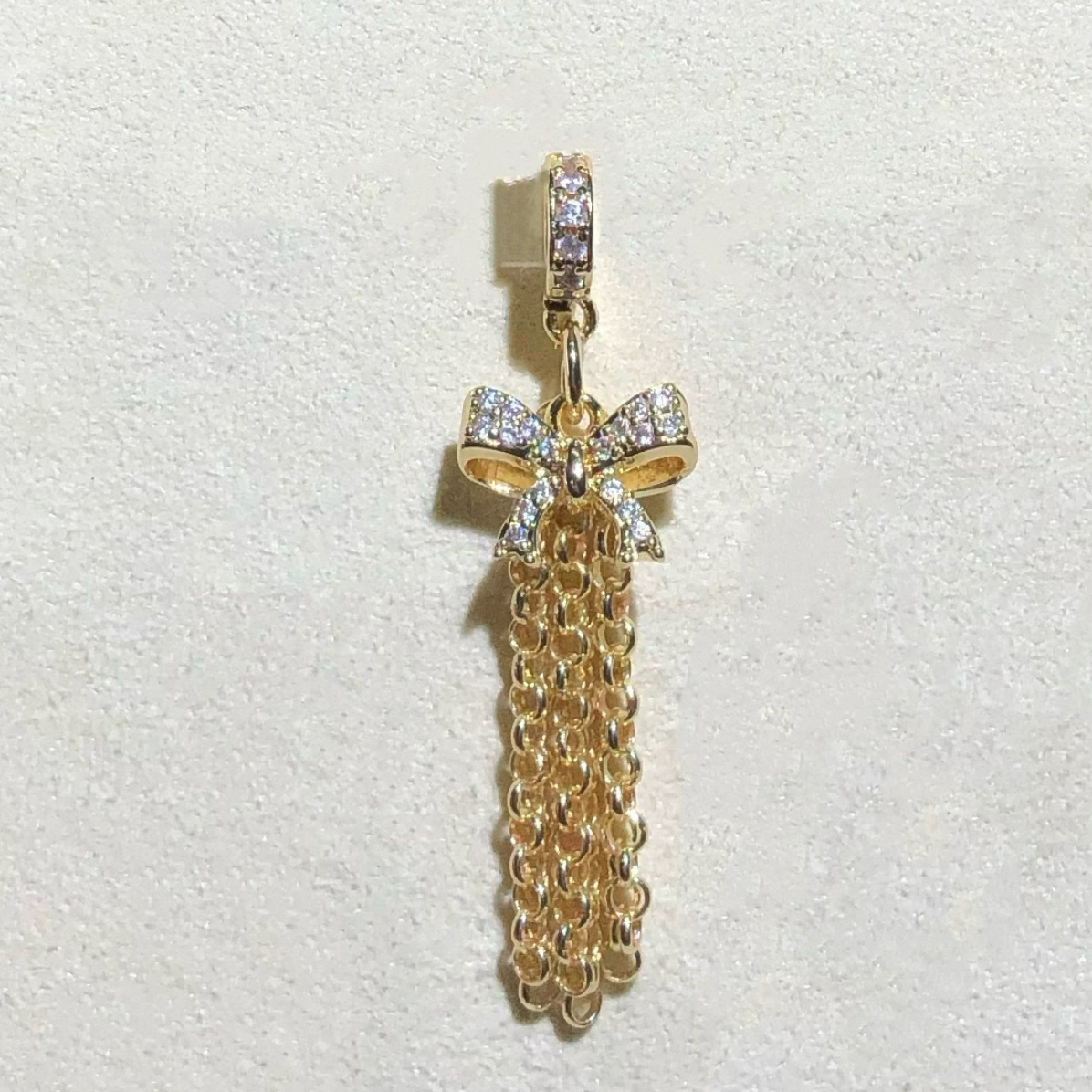 14K Gold-Plated Color-Preserving Crystal DIY Accessories Snowflake Bow Tassel Pendant Tassel Spacer Beads Bracelet Accessories