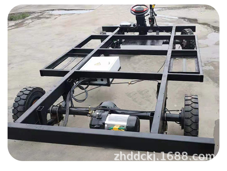 Four-wheel frame chassis electric breakfast car mobile truck engineering transportation film and television props car drive assembly