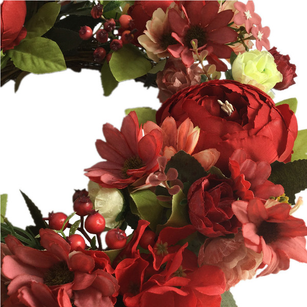New European and American simulation peony flower ring door lintel…