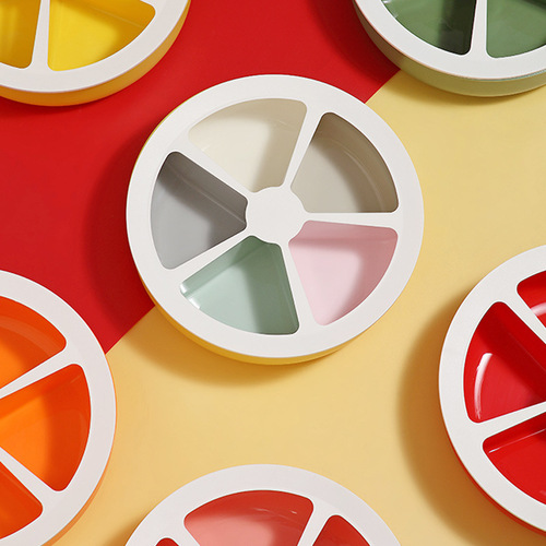 Lemon Fruit Plate Candy Box Light Luxury Creative Flower Shaped New Year's Goods Nut Dried Fruit Plate Manufacturer Dropshipping