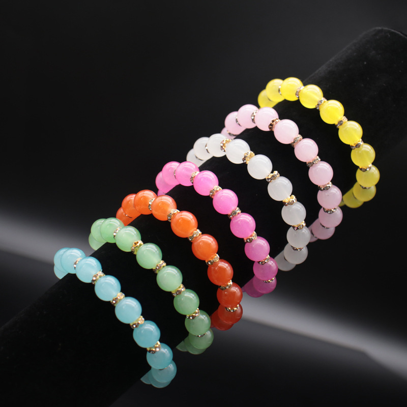 10mm Round Bead Imitation Agate Crystal Bracelet Multicolor Supports Dropshipping Live Streaming Handmade Beads Geometric 10mm Round Bead Imitation Agate Crystal Bracelet Multicolor Supports Dropshipping Live Streaming Handmade Beads Geometric