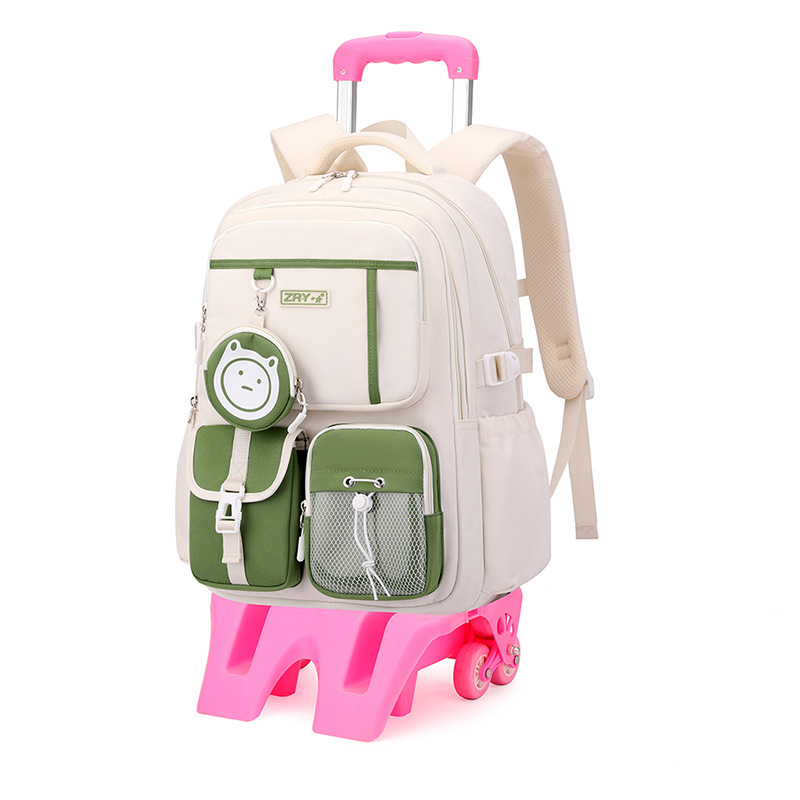 Nueva mochila de tirón para estudiantes de escuela primaria niñas 3 - 6 grados estudiantes de gran capacidad de moda mochila de tirón para estudiantes ligeros