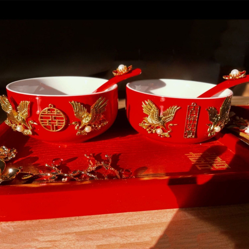 Tazas de té de boda de bodas de bodas de cerámica de decoración hecha a mano taza de boda