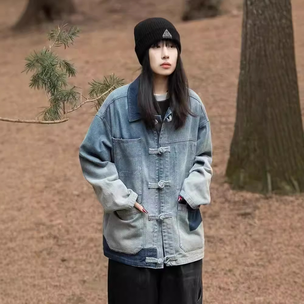Design spring denim autumn jacket for men and women