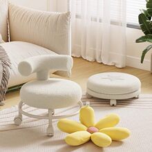 小凳子家用矮凳滑轮靠背矮凳万向轮奶油风儿童椅美缝凳静音滑滑凳