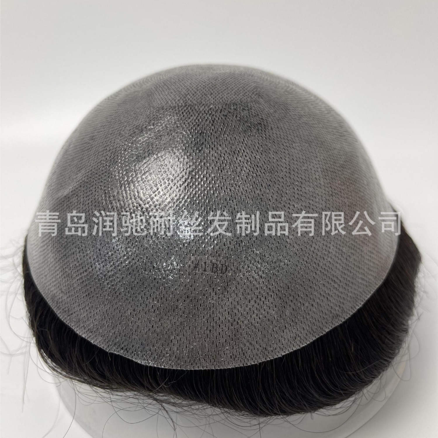 Bloqueo de cabello comercio exterior piel vieja mitad de botón ondulado borde natural línea de cabello fábrica directa peluca de hombre