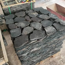 供应灰色火山岩碎拼石 黑色火山石乱拼石 灰色火山岩洞石碎拼石材