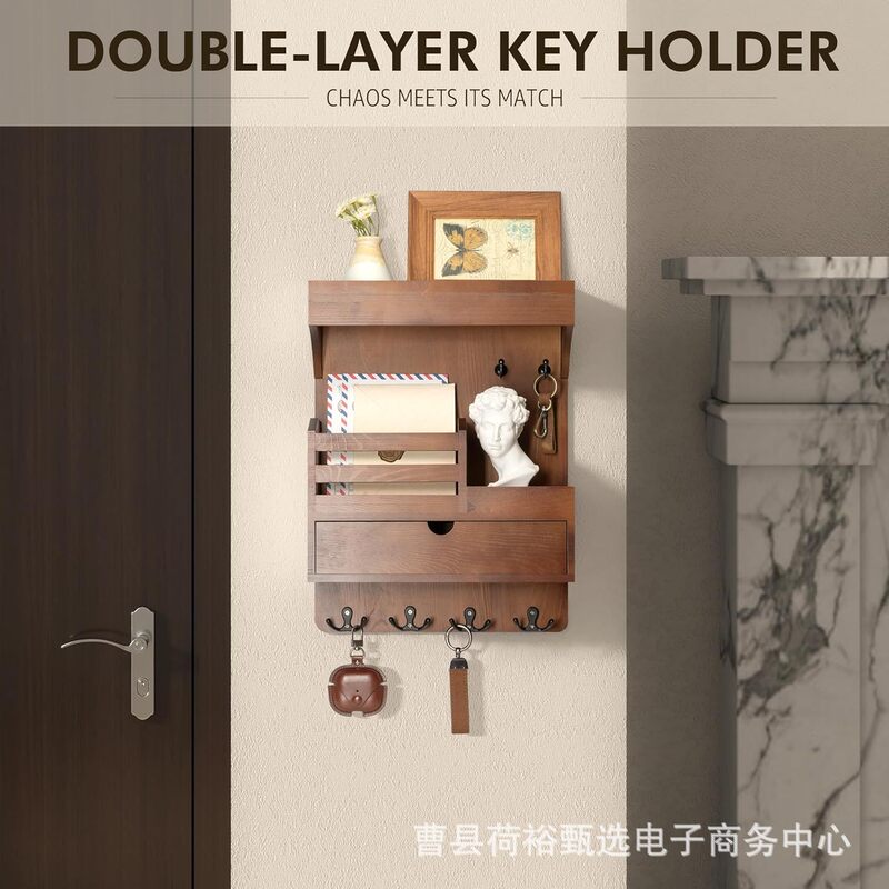Nordic Style Wall Storage Rack Key Letter Drawer-Type Storage Rack Green Plant Photo Frame Display Rack Entrance Decoration Rack Nordic Style Wall Storage Rack Key Letter Drawer-Type Storage Rack Green Plant Photo Frame Display Rack Entrance Decoration Rack