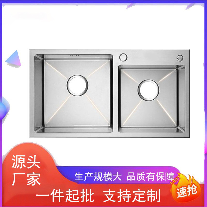 Fábrica al por mayor fregadero de cocina hogar engrosada Superficie cepillada fregadero de acero inoxidable de gran capacidad fregadero único lavabo de lavado de verduras